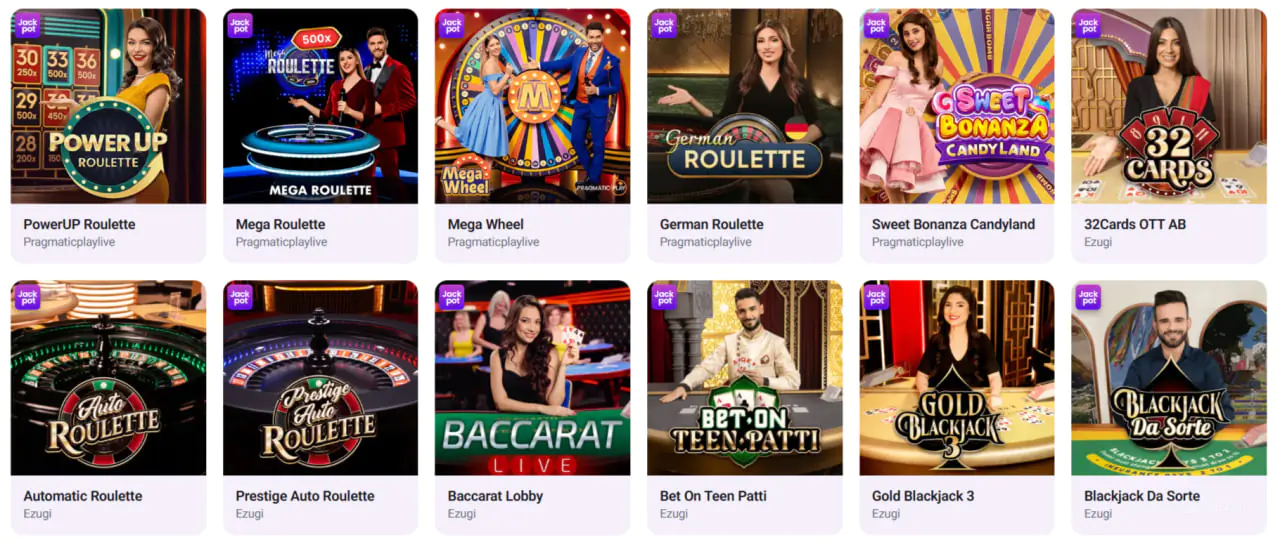 Live Games at Crown Slots Casino